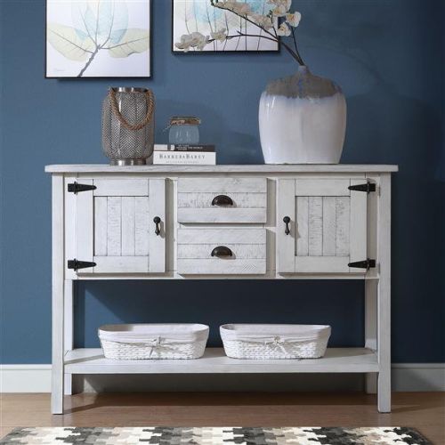 48'' Solid Wood Sideboard Console Table with 2 Drawers and Cabinets and Bottom Shelf 48'' Solid Wood Sideboard Console Table with 2 Drawers and Cabinets and Bottom Shelf