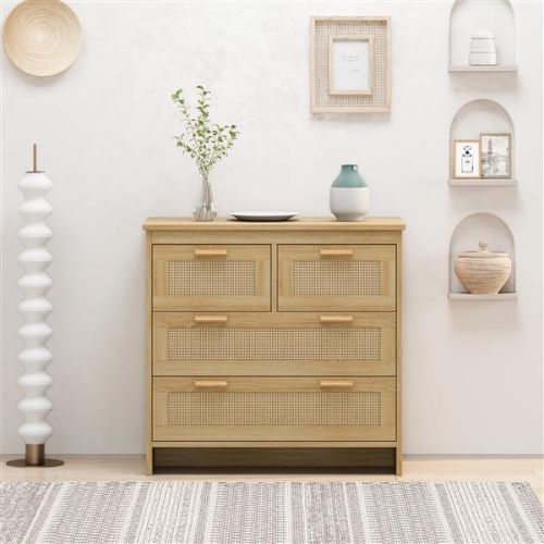 4 Drawers Rattan Cabinet,for Bedroom,Living Room,Dining Room,Hallways,Easy Assembly 4 Drawers Rattan Cabinet,for Bedroom,Living Room,Dining Room,Hallways,Easy Assembly