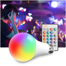 LED Light Bulb 15W RGB Smart Wireless Remote Dimmable Lamp Color Changing Smart WiFi LED Light Bulb Multi-Color For Alexa (Color: White)