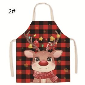 Christmas Linen Apron Merry Christmas Decoration for Home Kitchen Xmas Navidad Natal Noel Gifts New Year (Option: 2#)