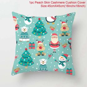 45*45 Christmas Cushion Cover Merry Christmas Decorations for Home Santa Reindeer Pillow Cases Xmas Gifts New Year 2024 Navidad (Color: 3)