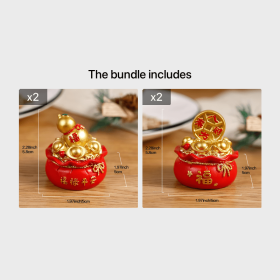 1pc; Pot Of Golden Car Ornament (2.28"√ó1.97"√ó1.97"); Home Decoration; Holiday Birthday Gifts (Style: A*2+B*2)