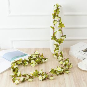 1pc 98.43inch/8.2ft Rose Artificial Flowers; Artificial Flower Christmas Garland; Fake Rose Vine For Wedding Home Room Decoration Spring Autumn Garden (Color: Creamy White, Quantity: 1pc)