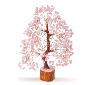 Chakra Tree of Life, Crystal Tree for Positive Energy Home Decor (Color: pink)