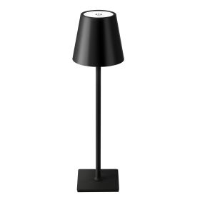 Cordless Table Lamp, Portable LED Desk Lamp, 5000mAh Battery Operated, 3 Color Stepless Dimming Up, For Restaurant Bedroom Bars Outdoor Party Camping (Color: Black)